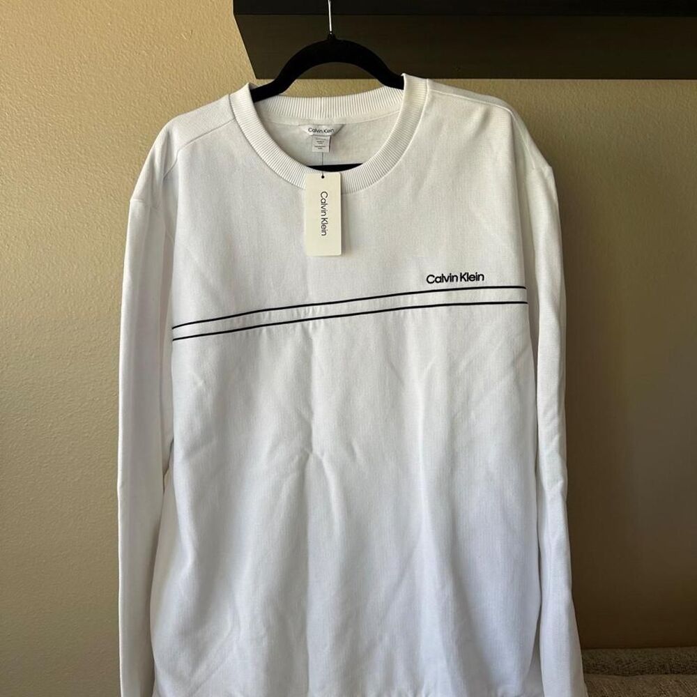 Calvin-klein Men's White Sweatshirt